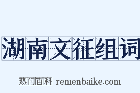 湖南文征组词是什么意思的图片